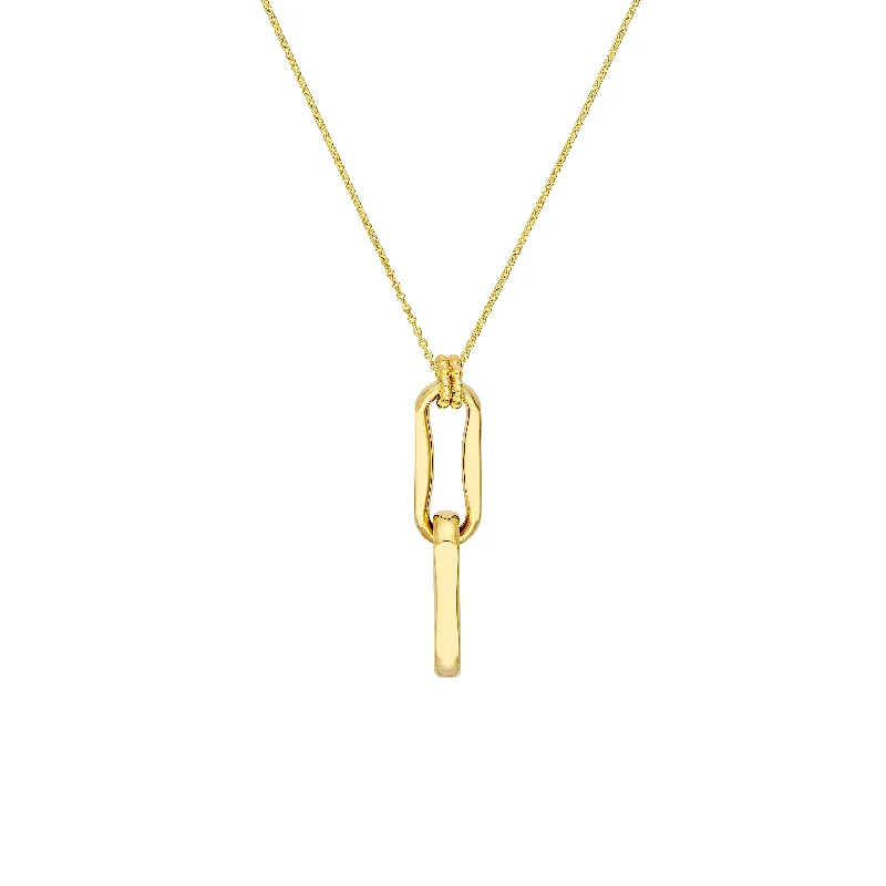 Double Oval Link Pendant Necklace