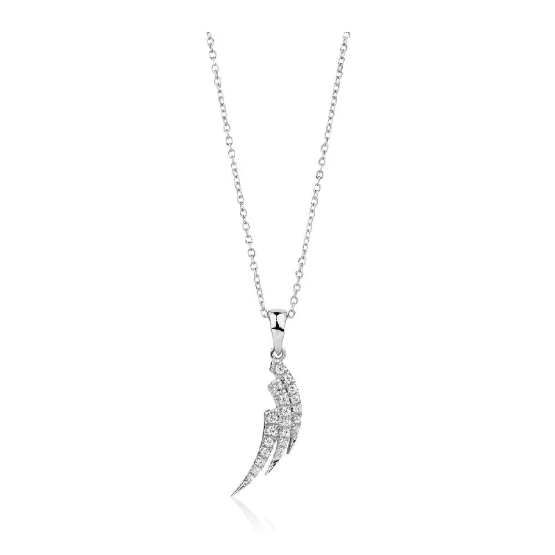 Fancy pendant in 10 carat white gold