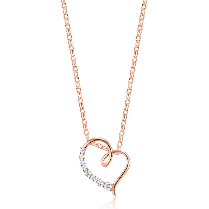 Fancy pendant with 0.25 carats* of diamond simulants in 10 carat rose gold