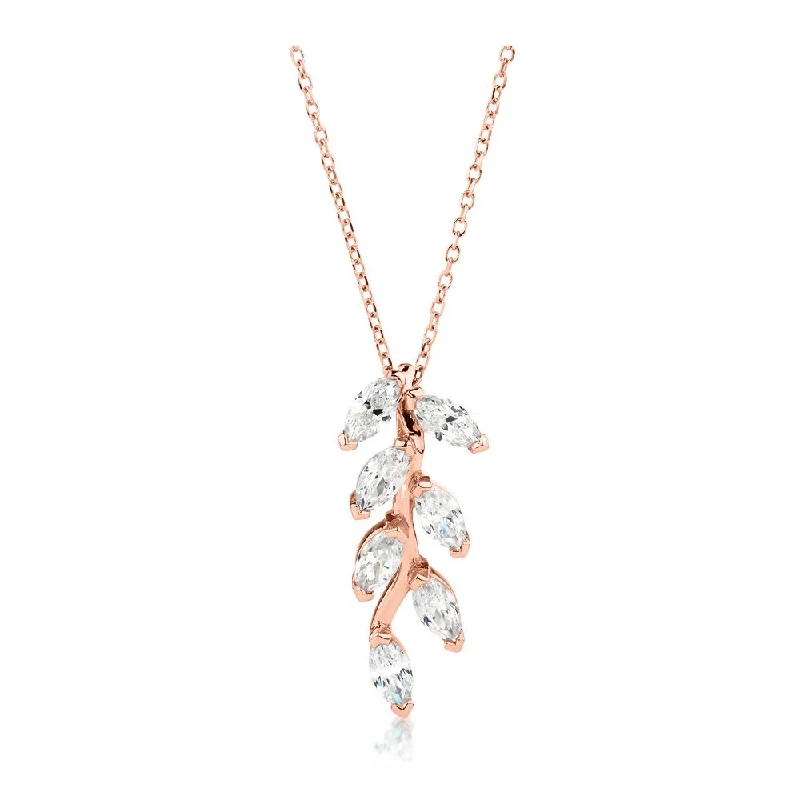 Fancy pendant with 0.98 carats* of diamond simulants in 10 carat rose gold