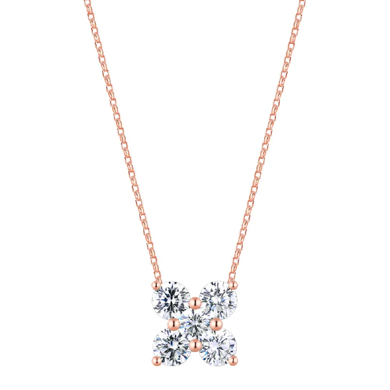 Fancy pendant with 1.17 carats* of diamond simulants in 10 carat rose gold