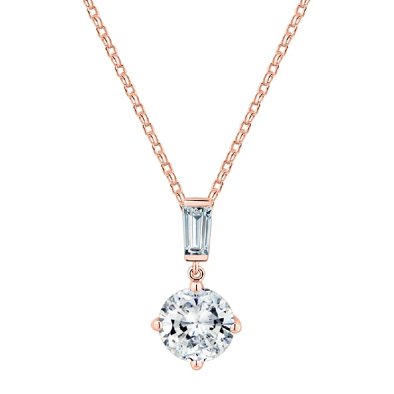 Fancy pendant with 2.3 carats* of diamond simulants in 10 carat rose gold