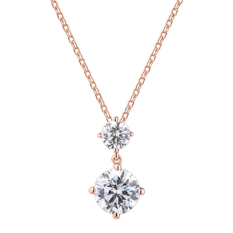 Fancy pendant with 2.5 carats* of diamond simulants in 10 carat rose gold