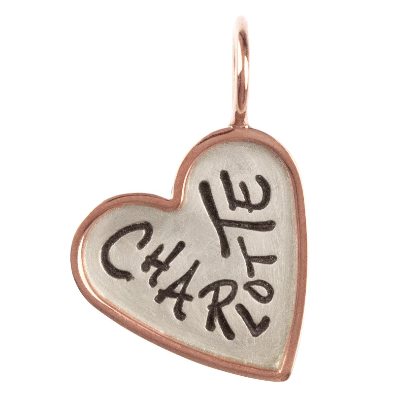 Graffiti Name Heart Charm