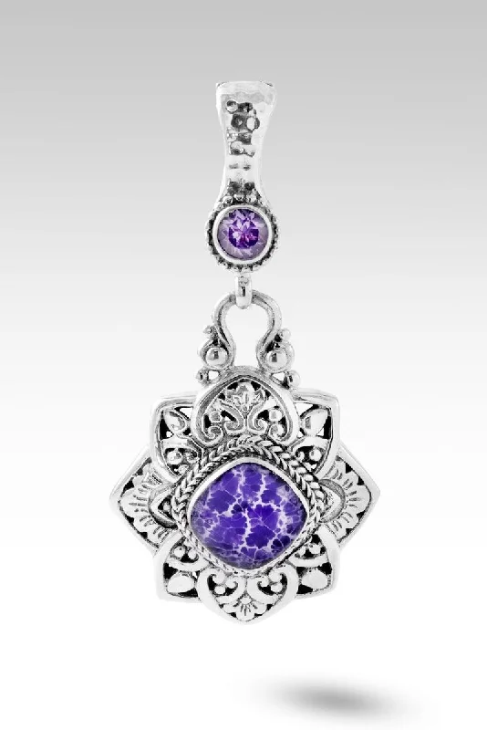 Wise are Uplifted Pendant™ in Purple Fossilized Coral