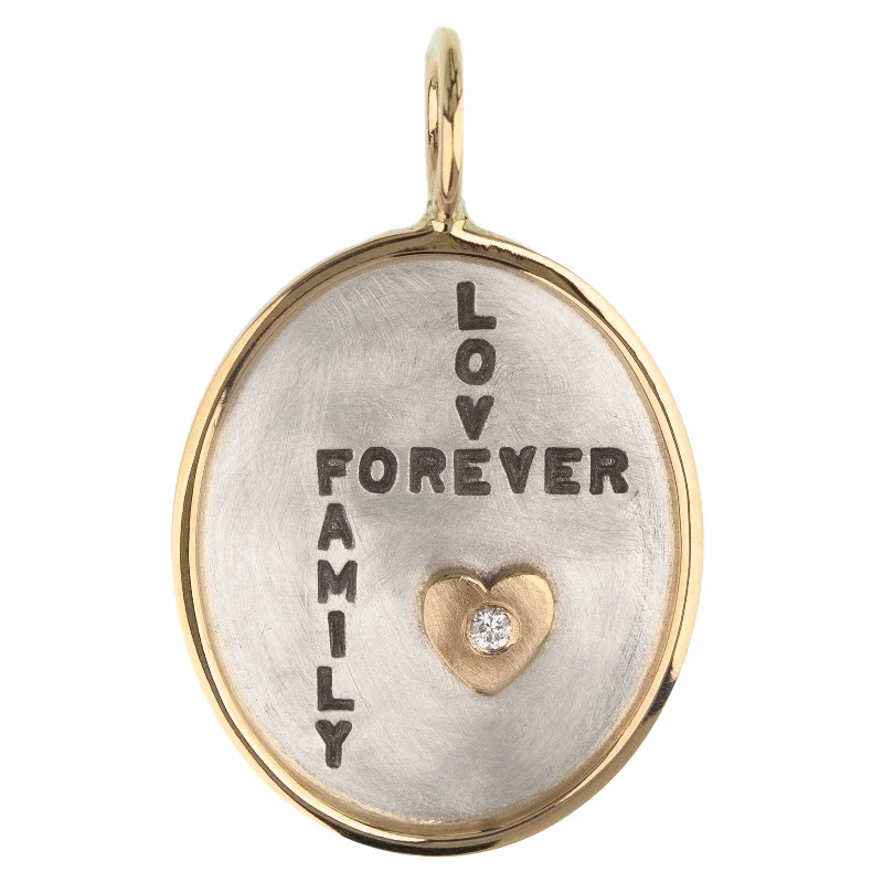 Love Forever Family Oval Charm