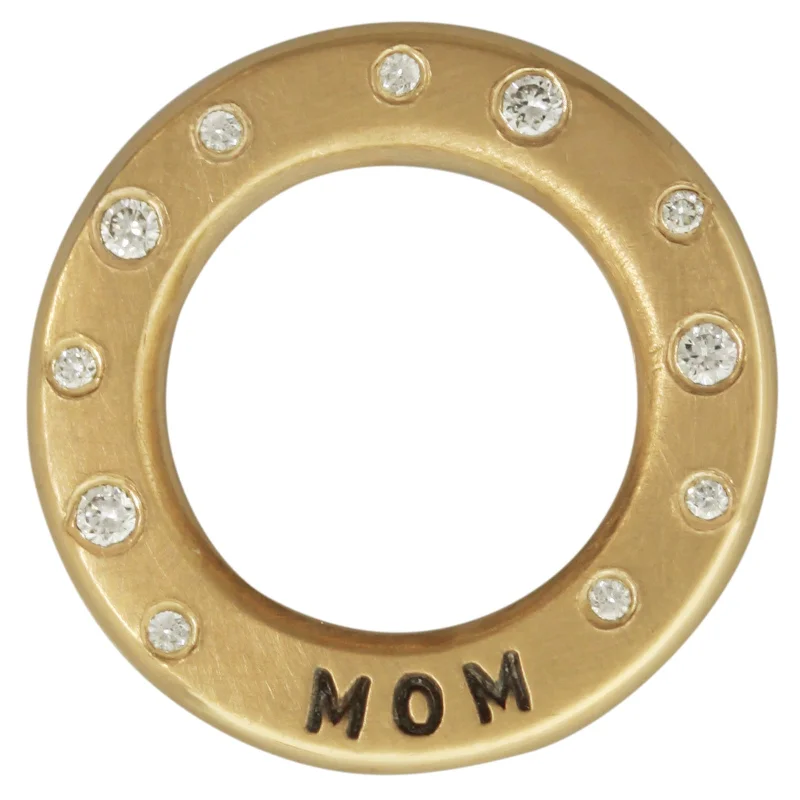 Mom & Diamond Thick Open Circle