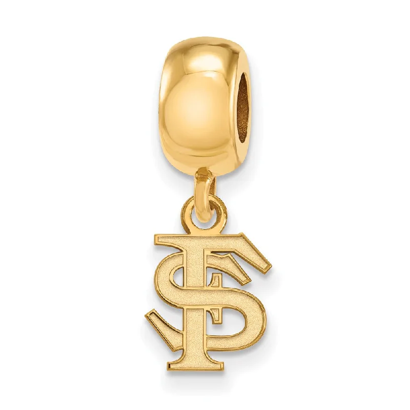 14k Gold Plated Silver Florida State Univ. XS 'FS' Dangle Bead Charm