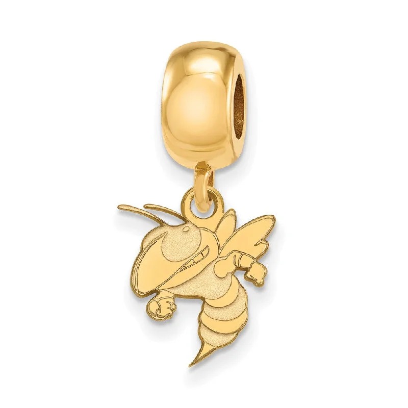 14k Gold Plated Silver Georgia institute of Tech Sm Dangle Bead Charm