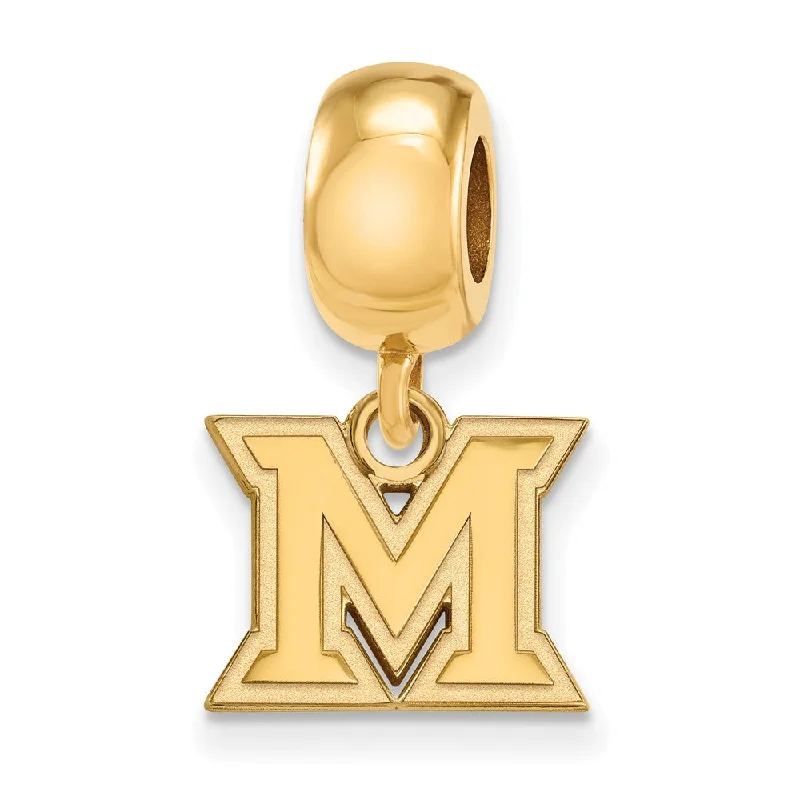 14k Gold Plated Silver Miami University XS Dangle Bead Charm