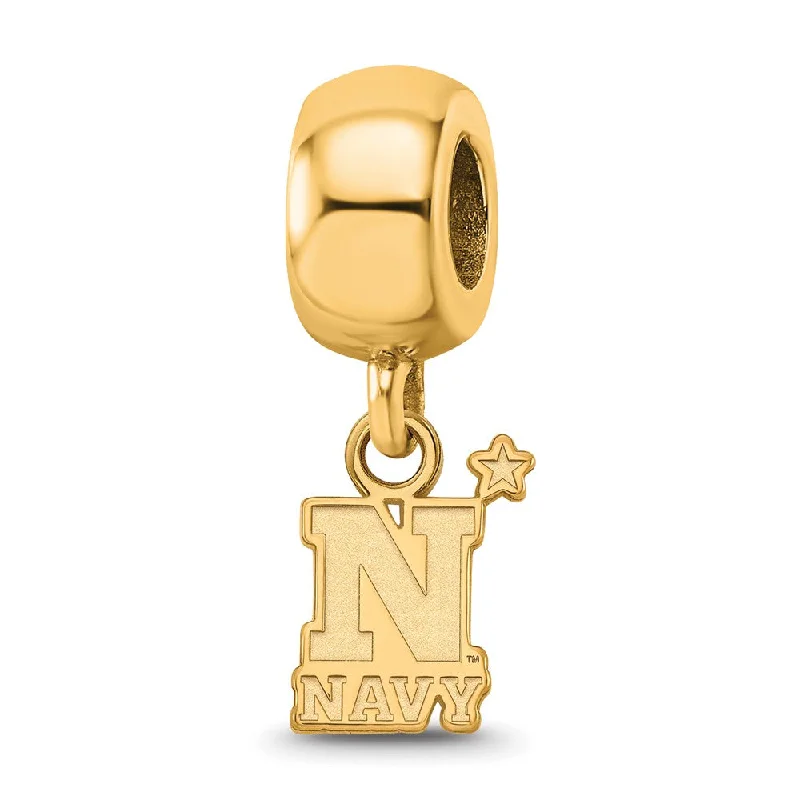 14k Gold Plated Silver U.S. Naval Academy XS Dangle Bead Charm