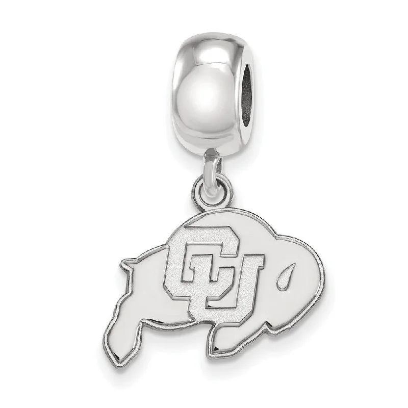 Sterling Silver University of Colorado Buffalo Dangle Bead Charm