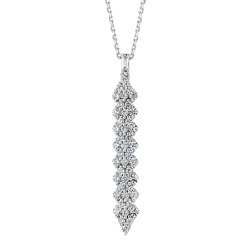 Round Brilliant drop necklace with 0.84 carats* of diamond simulants in sterling silver