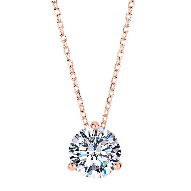 Round Brilliant solitaire pendant with 1.03 carat* diamond simulant in 10 carat rose gold