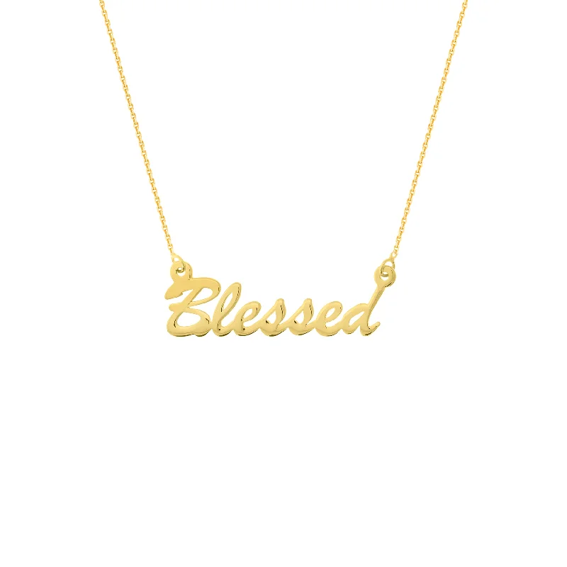 Script Blessed Adjustable Necklace