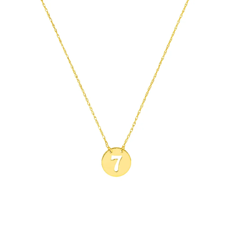 So You Cutout No.7 Mini Disc Necklace