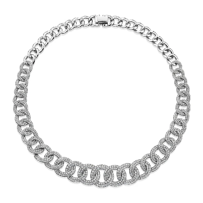 Statement necklace with 21.07 carats* of diamond simulants in sterling silver