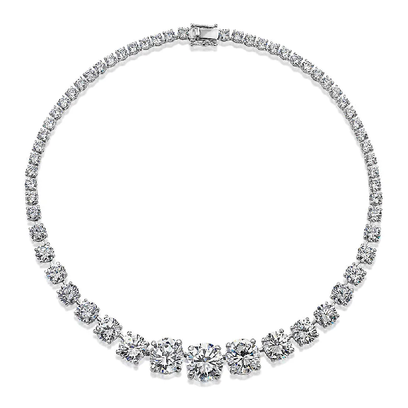 Statement necklace with 22.59 carats* of diamond simulants in sterling silver