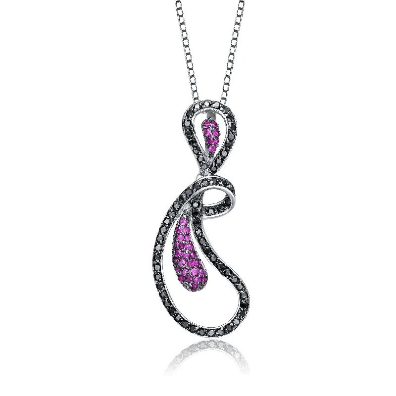 Sterling Silver and Pink Cubic Zirconia Infinity Pendant