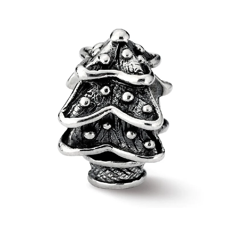 Sterling Silver Christmas Tree with Lights Bead Charm