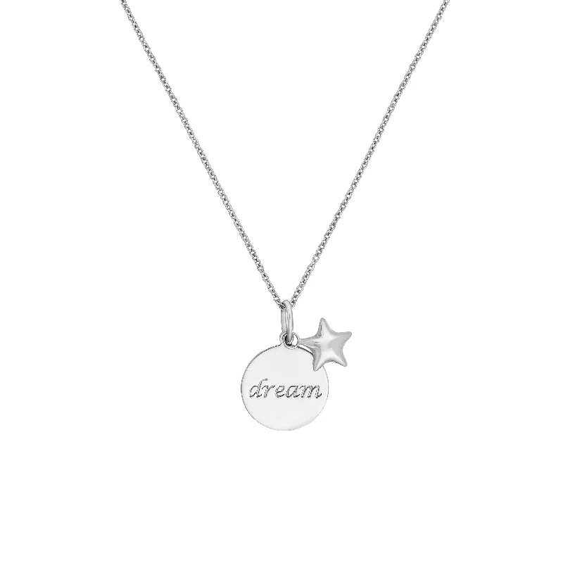 Sterling Silver Dream Disk- Star Necklace