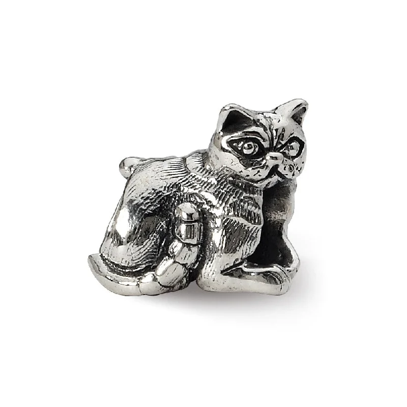 Sterling Silver Exotic Shorthair Cat Bead Charm