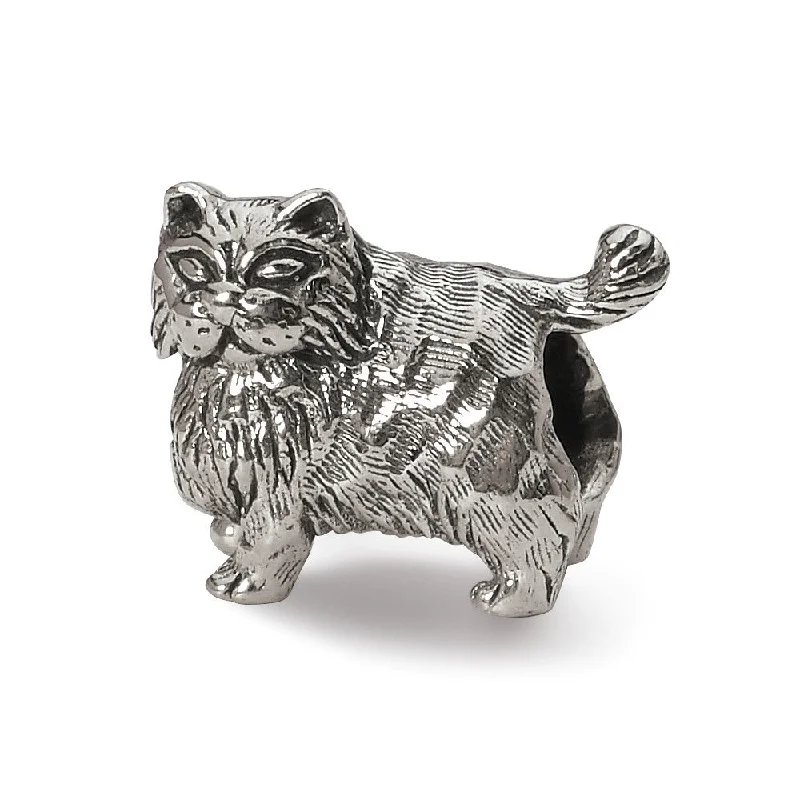 Sterling Silver Persian Cat Bead Charm