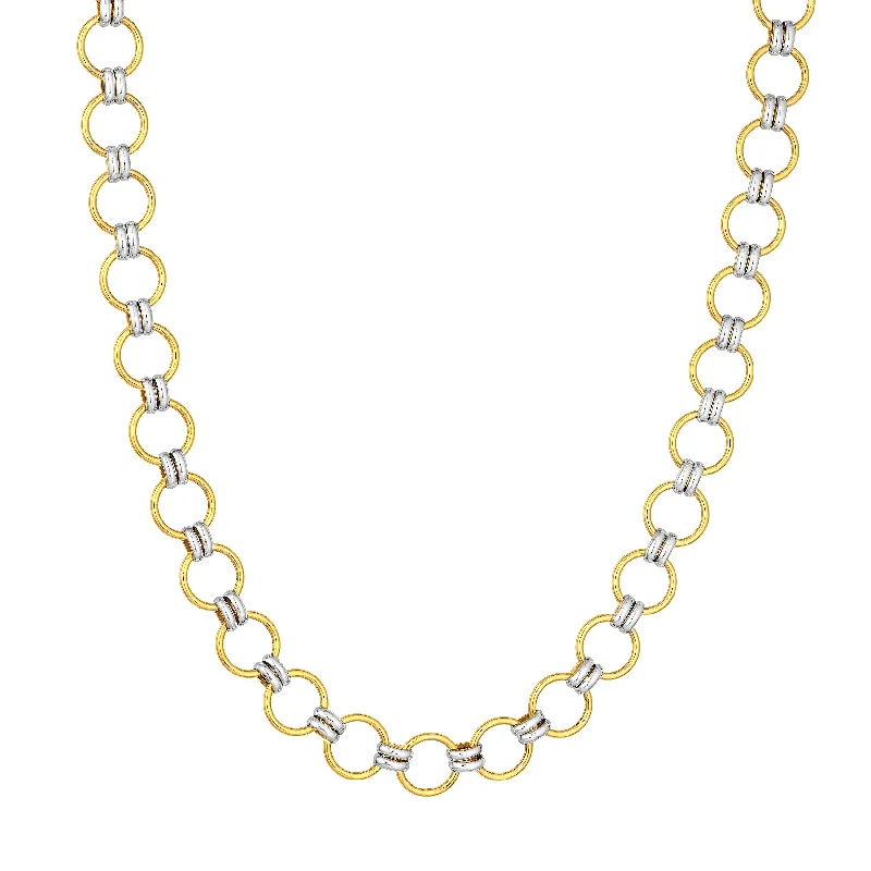 Two-Tone Round Link Necklace