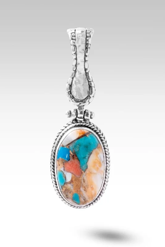 Victories Won Pendant™ in Kingman Turquoise Spiny Oyster & Bronze