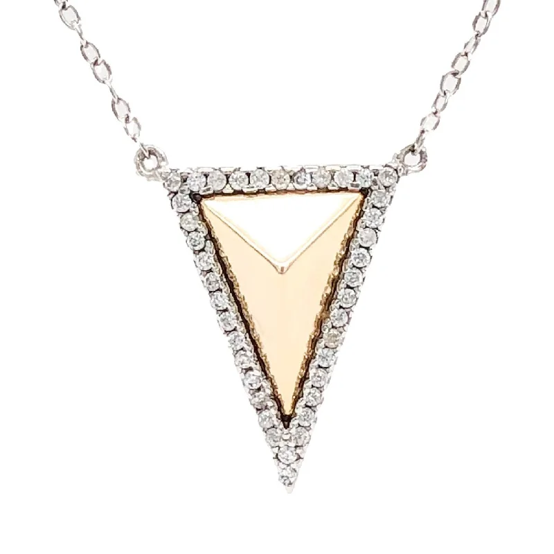 YGP Sterling CZ Triangle Pyramid Necklace