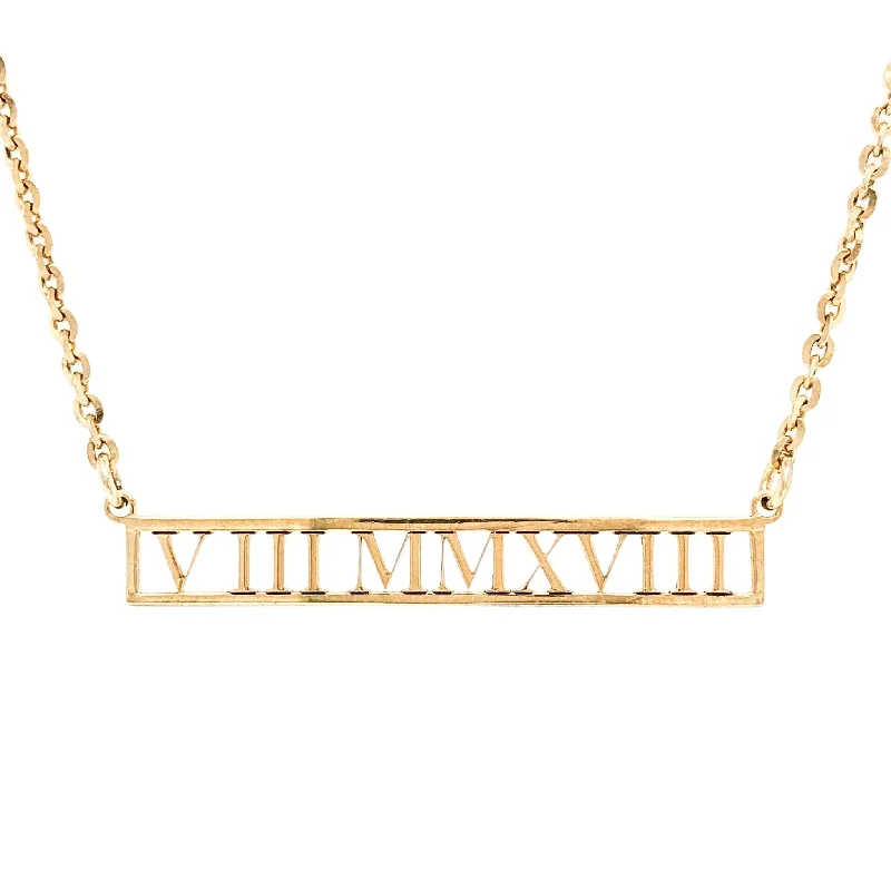 YGP Sterling Roman Numeral Bar Necklace