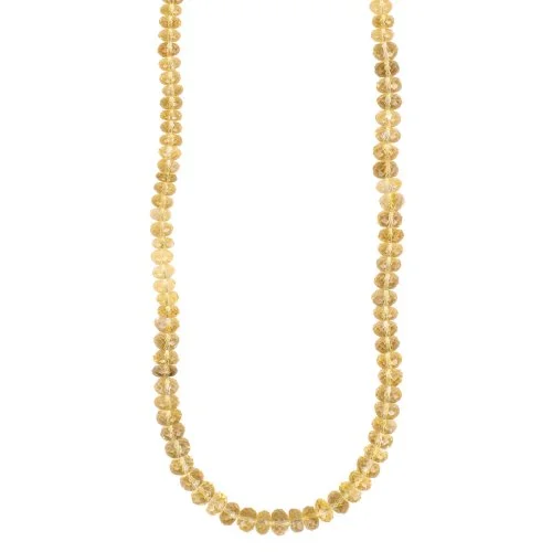 20" Gold and Citrine Beaded Necklace