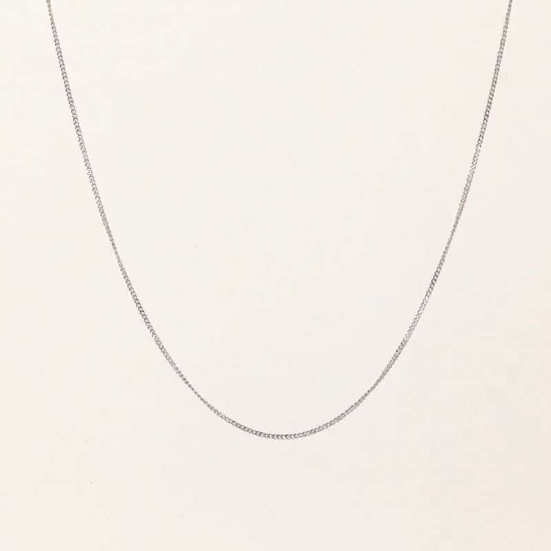 '100 Ways' 10K Adjustable White Gold Chain | 1.3mm | 16" - 18"