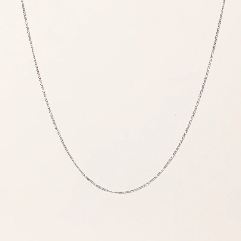 '100 Ways' 14K Adjustable White Gold Chain | 1.3mm | 16" - 18"