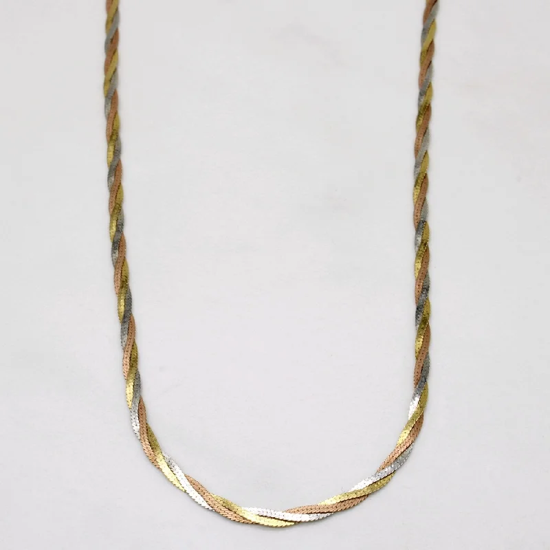 10k Tri Tone Gold Braided Chain | 18" |