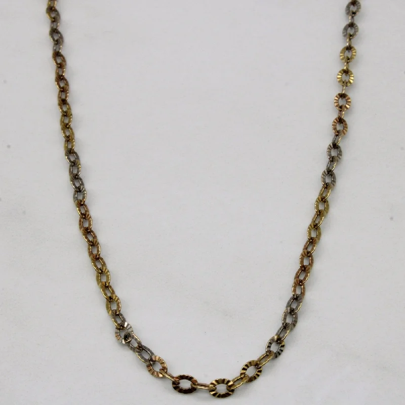 10k Tri Tone Gold Circle Link Chain | 30" |