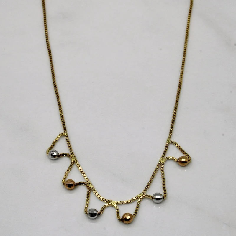 10k Tri Tone Gold Necklace | 16" |