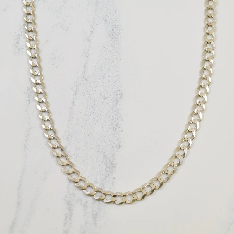 10k White Gold Curb Chain | 22" |