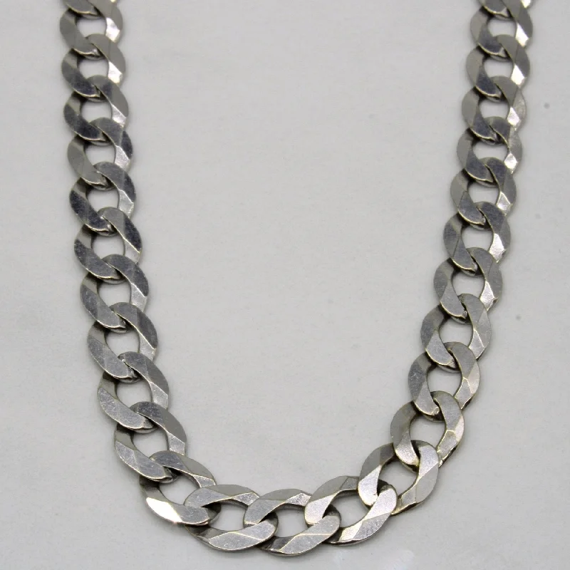 10k White Gold Curb Link Chain | 23" |