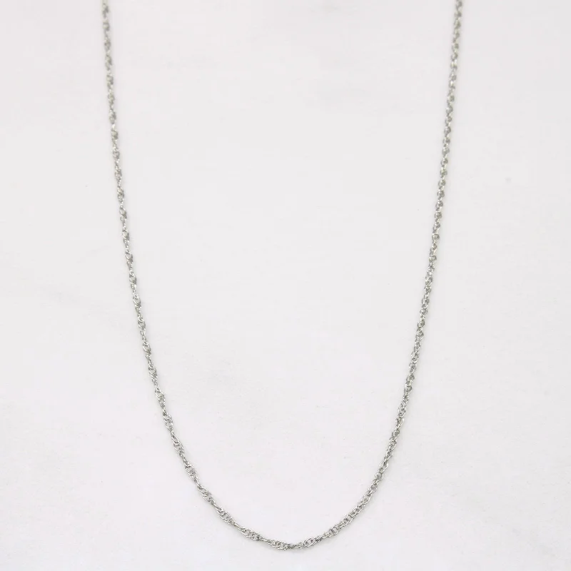 10k White Gold Rope Chain | 19" |