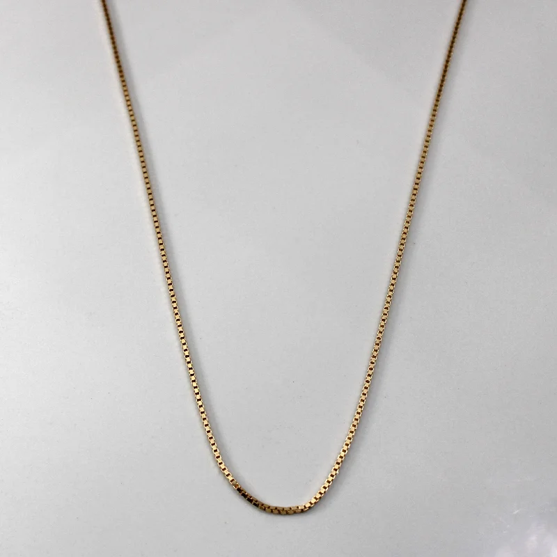 10k Yellow Gold Box Link Chain | 16"|