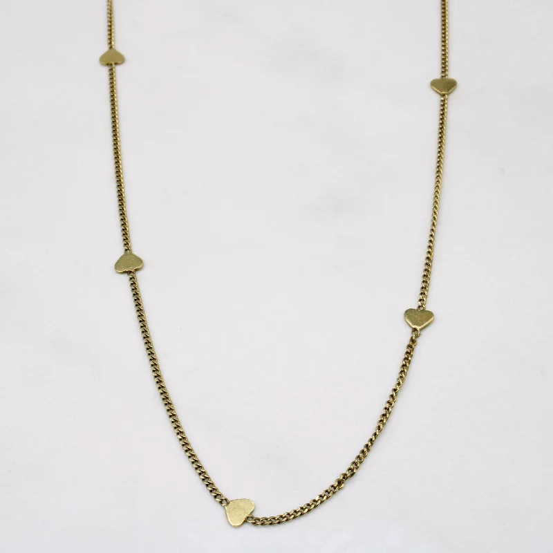 10k Yellow Gold Heart Link Chain | 23" |