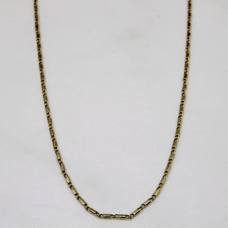 10k Yellow Gold Bar Link Chain | 17" |