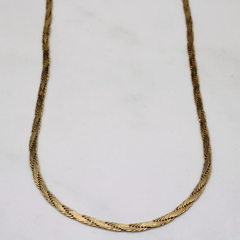 10k Yellow Gold Twisted Herringbone Chain | 18" |