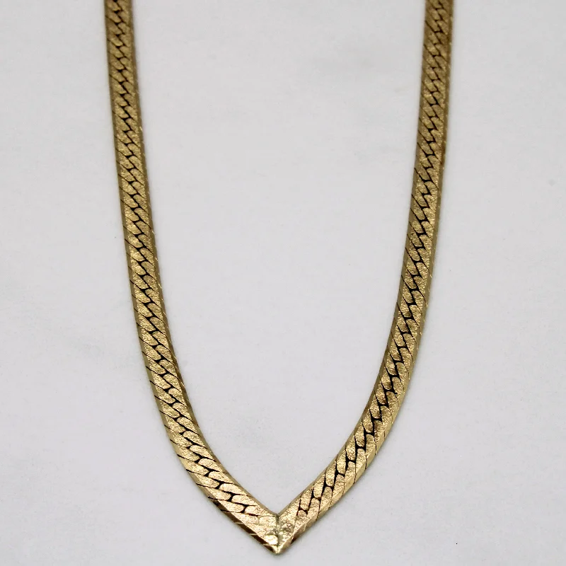 10k Yellow Gold Pointed Chain | 17" |