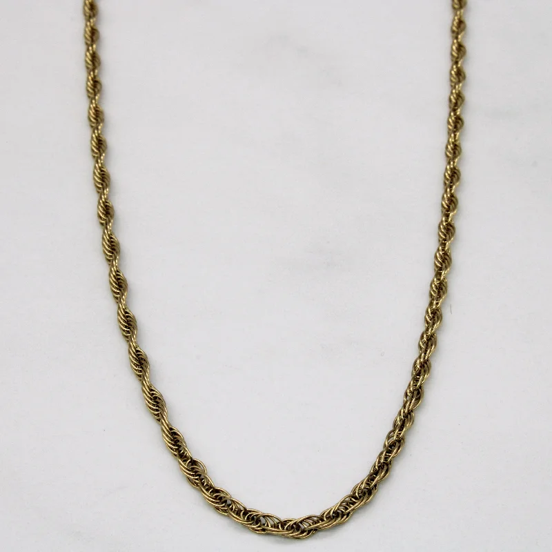 10k Yellow Gold Rope Link Chain | 20" |