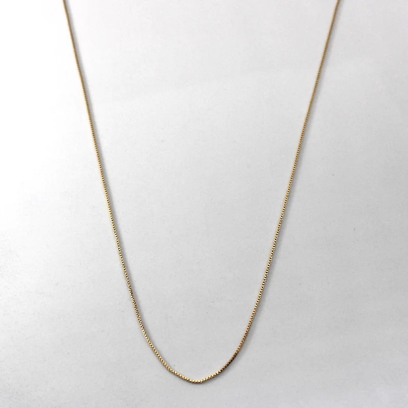 10k Yellow Gold Thin Box Chain | 18"|