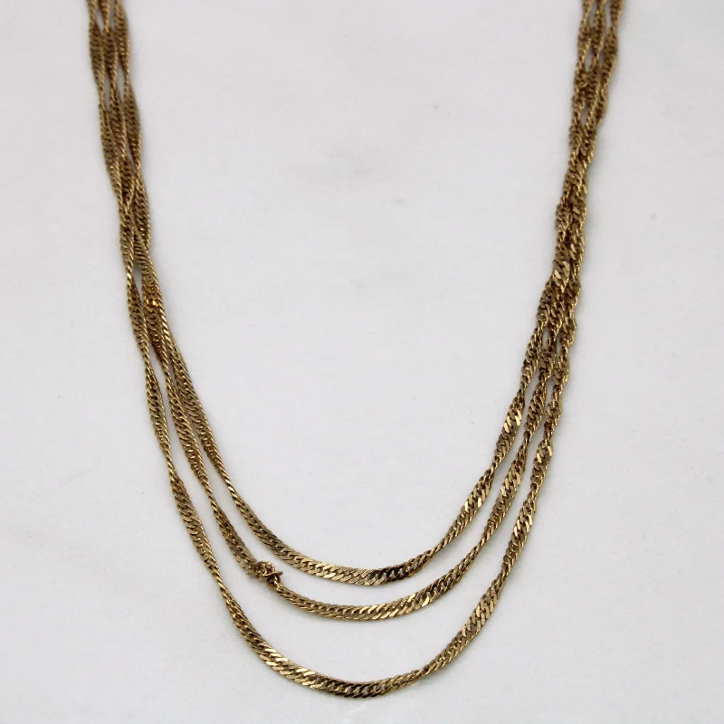 10k Yellow Gold Three Tiered Chain | 18" |