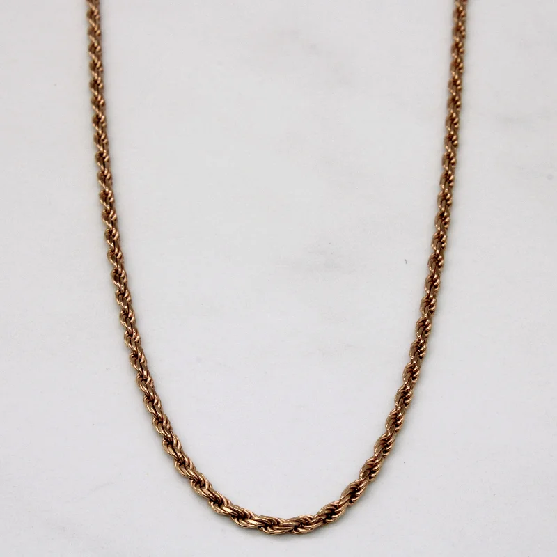 14k Rose Gold Rope Chain | 24" |