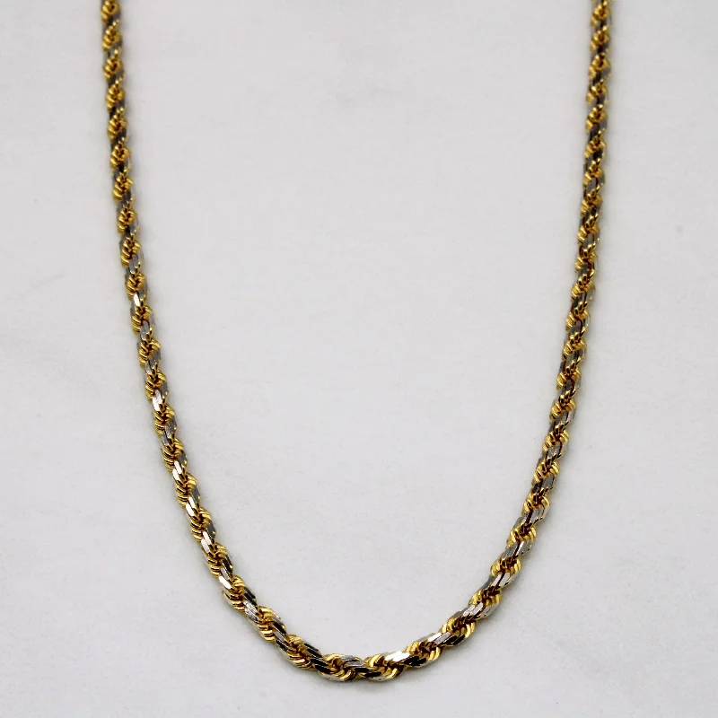 14k Two Tone Gold Rope Chain | 18" |